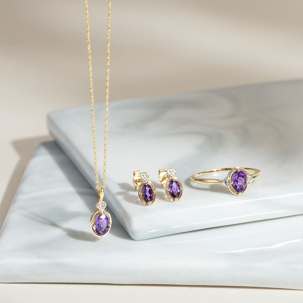 classic-oval-amethyst-diamond-heart-pendant-necklace-in-9ct-yellow-gold-135p2142019 Flatlay