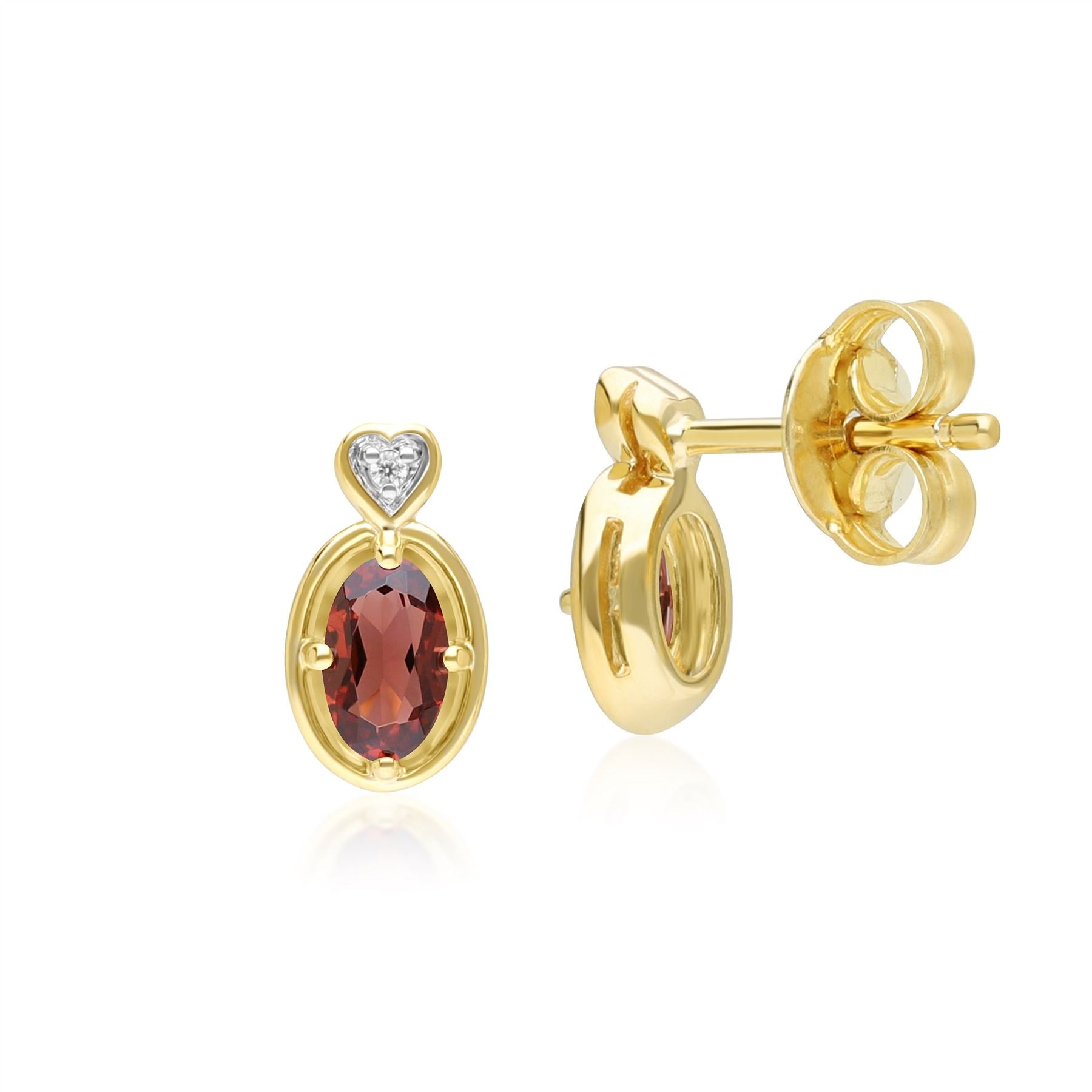 classic-oval-garnet-diamond-heart-stud-earrings-in-9ct-yellow-gold-135e1911049 Side