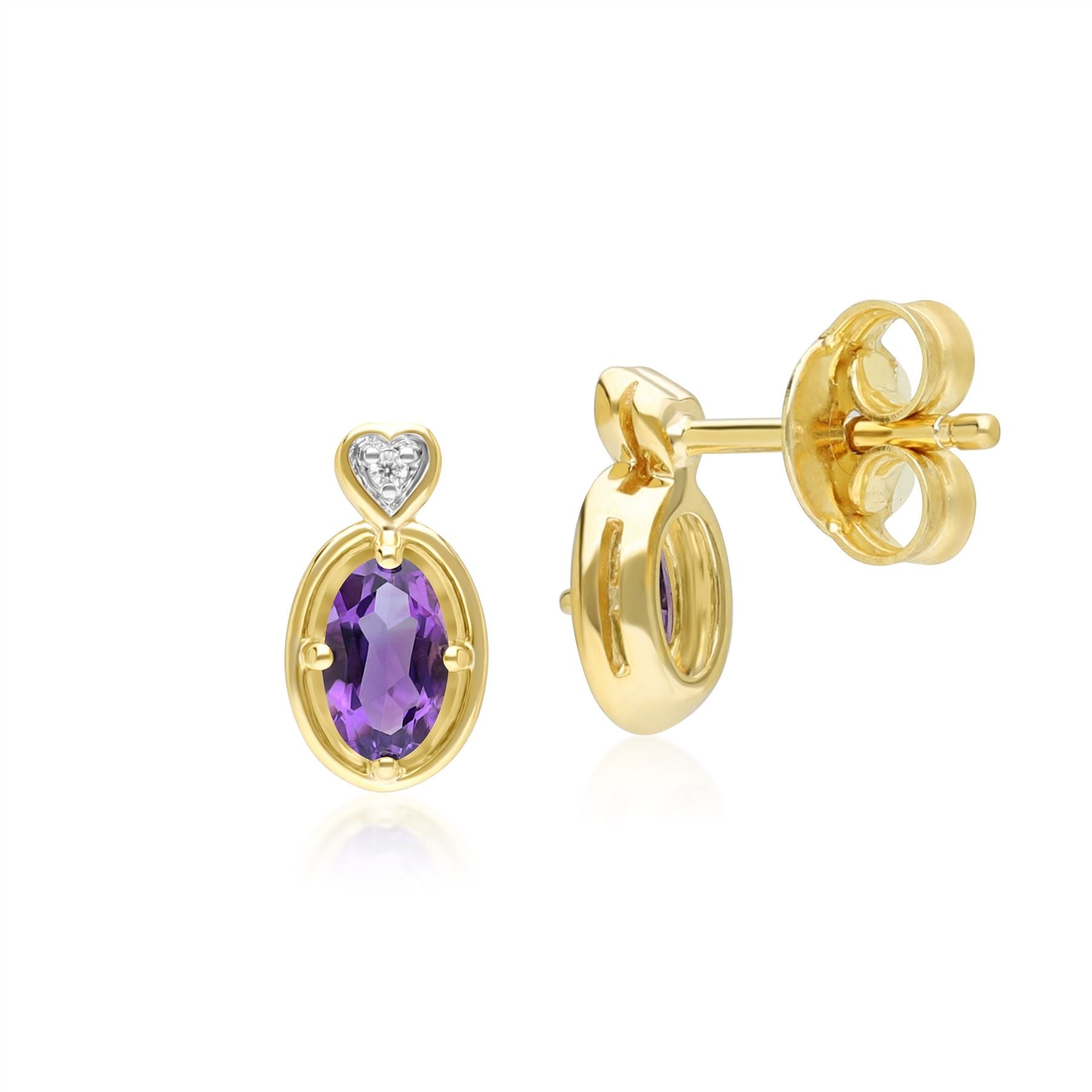 classic-oval-amethyst-diamond-heart-stud-earrings-in-9ct-yellow-gold-135e1911019 Side